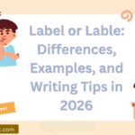 Label or Lable: Differences, Examples, and Writing Tips in 2026